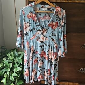 Floral Blue Dress by Topshop